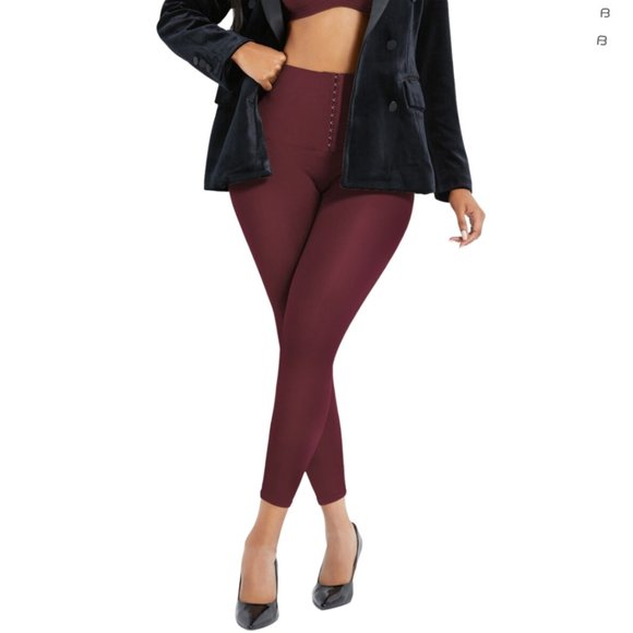 Red Classic Waist Training Leggings - Picture 5 of 6